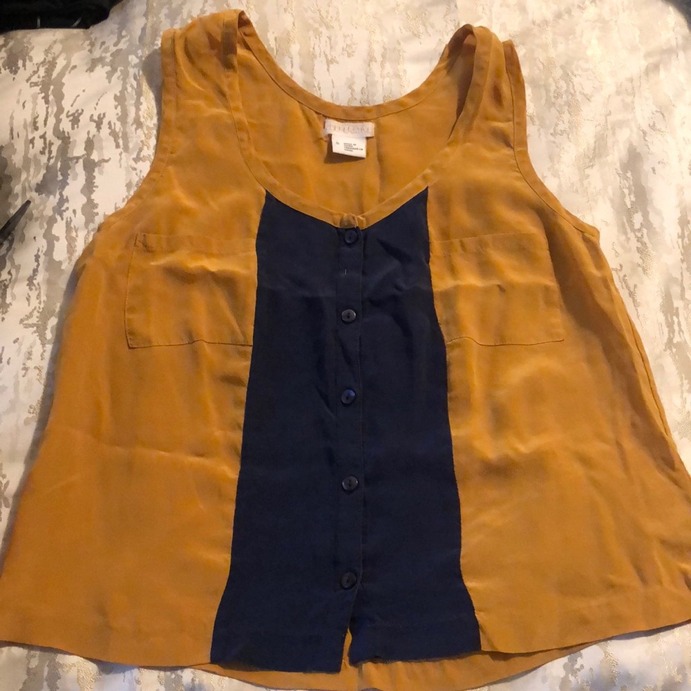 Cooperative small top 100% silk